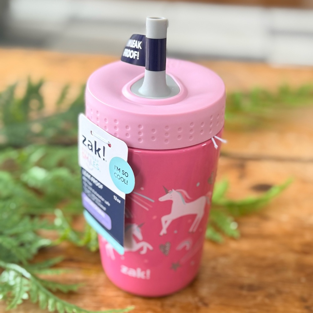 Zak! Kids Pink Unicorn Tumbler 12 oz NWT